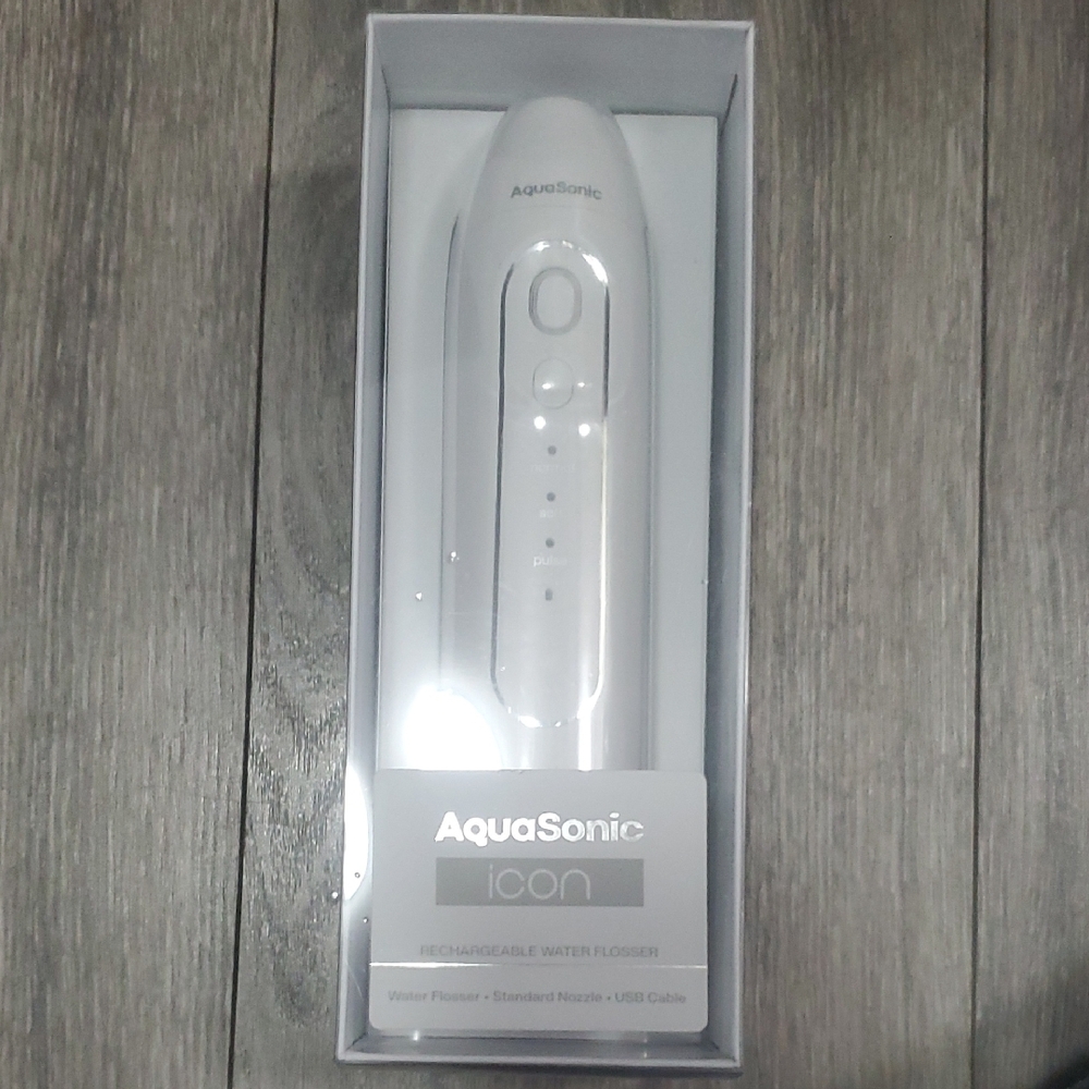AquaSonic Icon Rechargeable Water Flosser — White